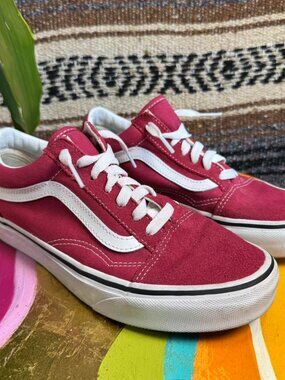 Vans Old Skool Maroon Burgundy Red Sneakers Womens 7 Mens 5.5 Suede Canvas